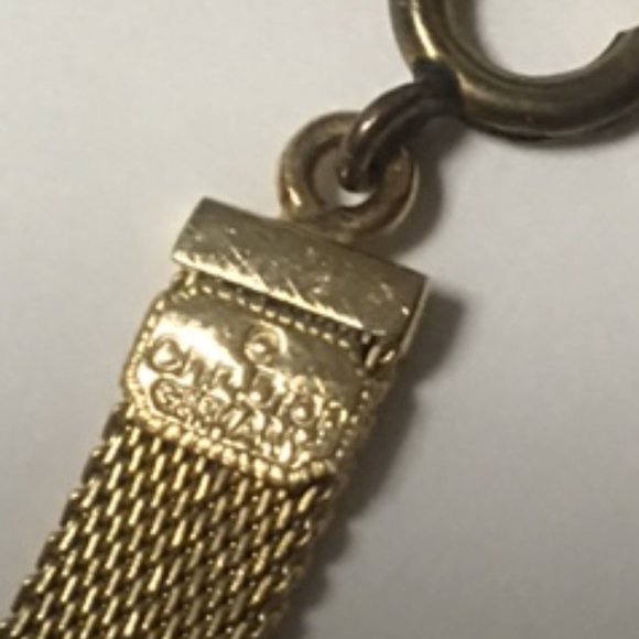 Vintage Christian Dior Germany Gold Tone Mesh Choker Necklace - Picture 10 of 11